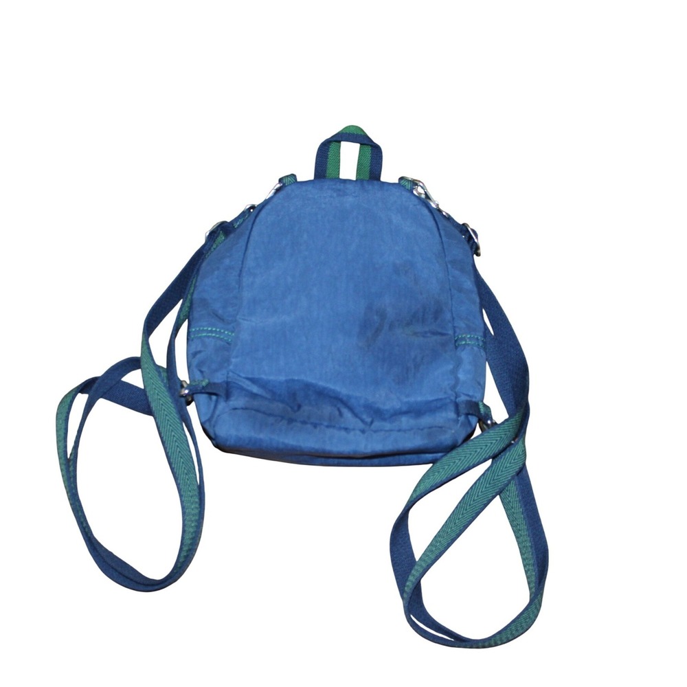 Blue Kipling Delia Compact Convertible Nylon Backpack Monkey Charm Keychain Y2K - Picture 3 of 5